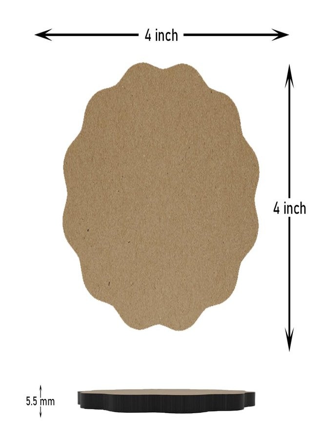 PICRAZEE قواعد أكواب خشبية من خشب MDF من PICRAZEE للأعمال اليدوية، وفن الماندالا، وفن الراتنج، والرسم، ومجموعة أدوات تزيين الحرف اليدوية، مجموعة من 12 قطعة على شكل زهرة مستديرة مقاس 4 بوصة (WR_12) - Image 3